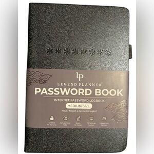 Legend Planner Password, accounts, internet, email, data book. Med size gray
F